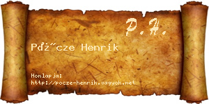 Pöcze Henrik névjegykártya